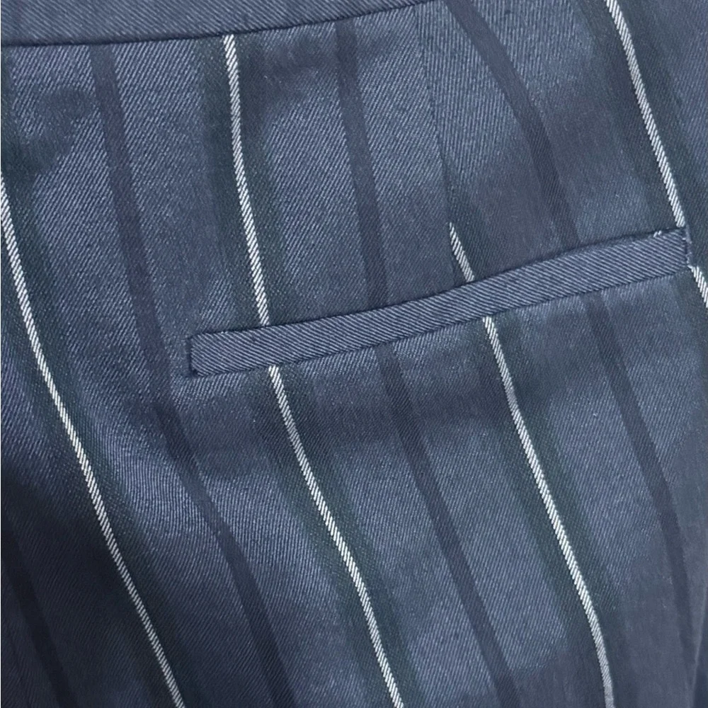 Ann Taylor Dark Blue Striped Ankle Pants